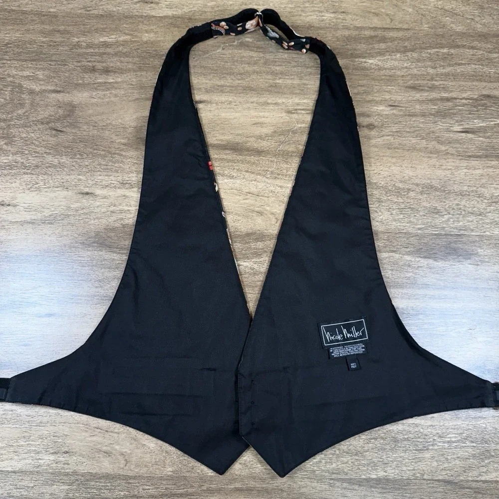 Nicole Miller Limited Quanities Tuxedo Backless Vest Cocktail‎ Party Barback S-M